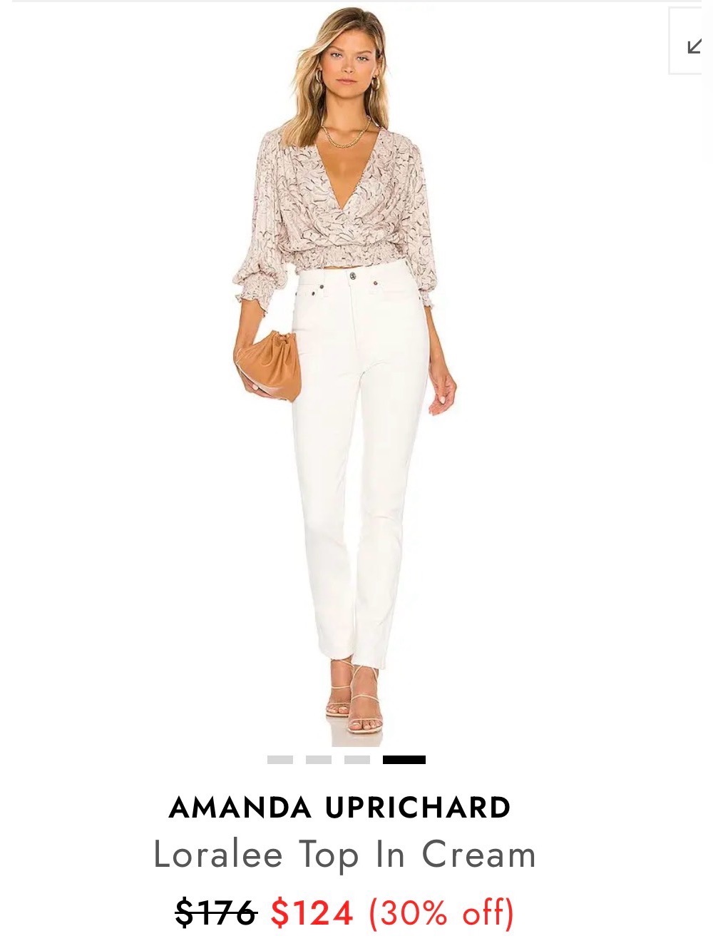 Amanda Uprichard size M ‘Loralee’ Top in Cream and Coquette Floral